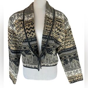 Flashback Vintage 90's BOLD Aztec Print Tapestry cropped Boho jacket